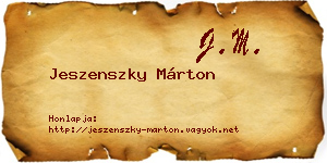 Jeszenszky Márton névjegykártya