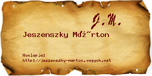 Jeszenszky Márton névjegykártya