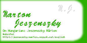 marton jeszenszky business card