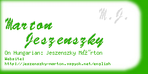 marton jeszenszky business card
